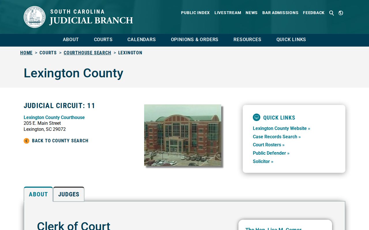 Lexington County warrant record research through the Circuit Court and Clerk directory
