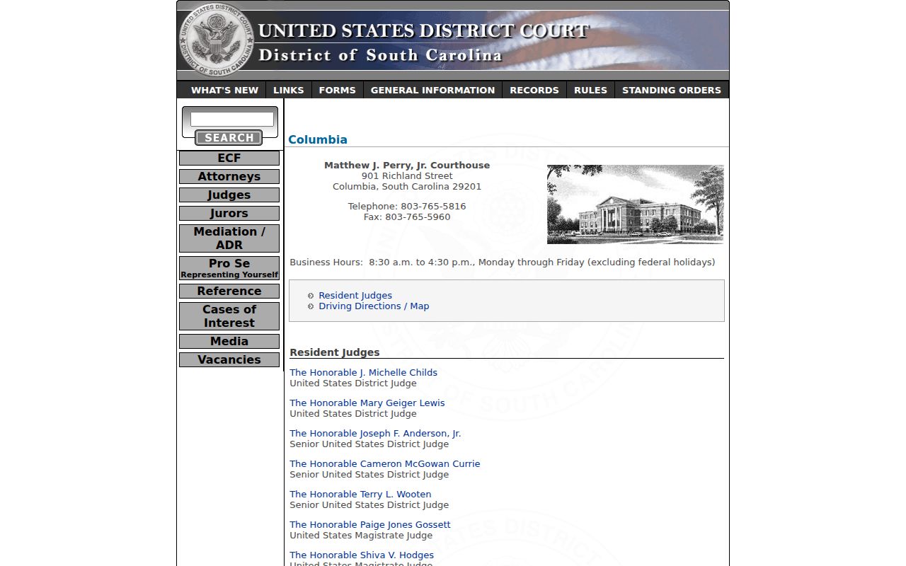 Federal courthouse route for Lexington County warrant questions